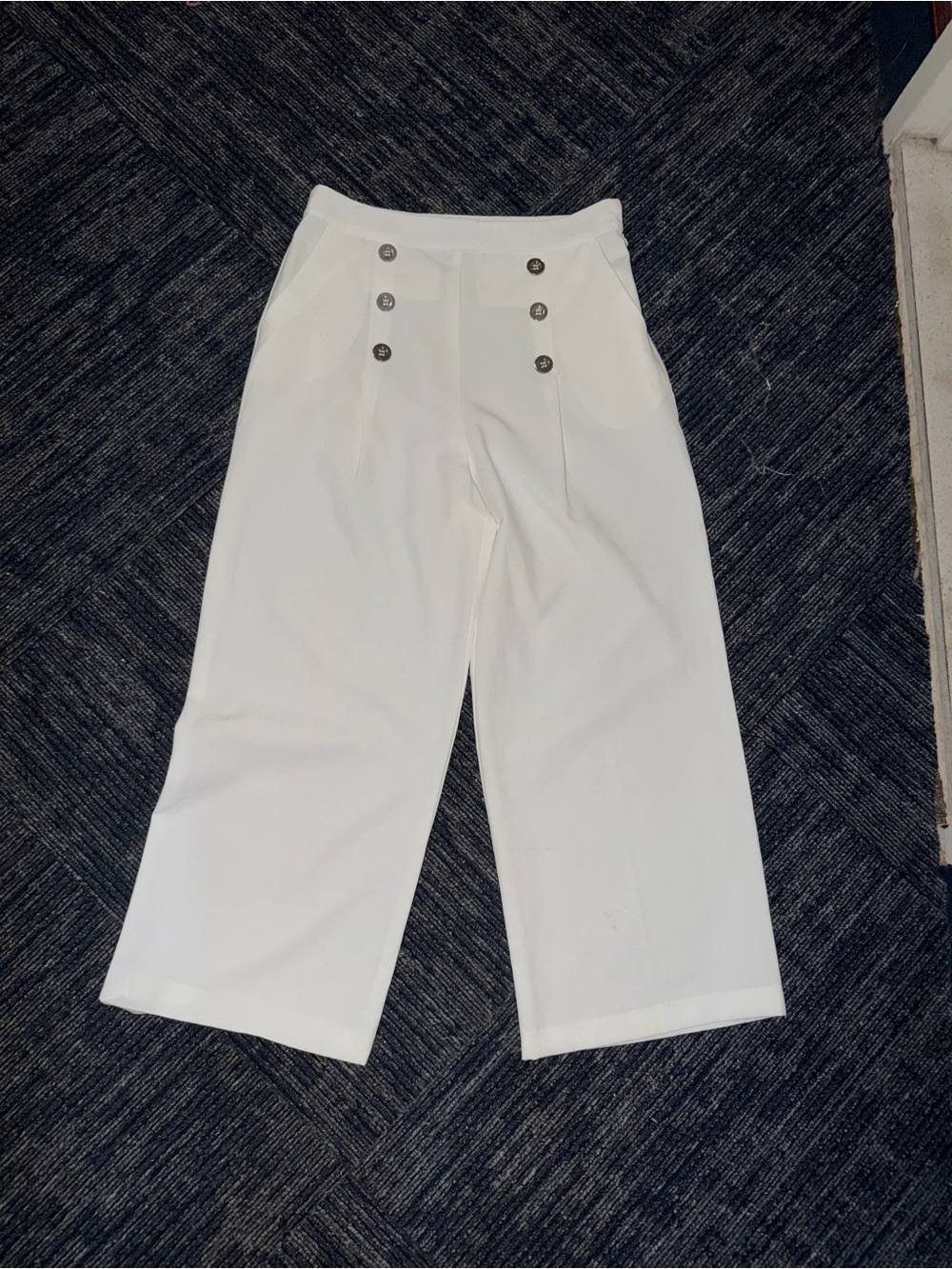 Jealous Tomato White High-Waist Wide-Leg Pants